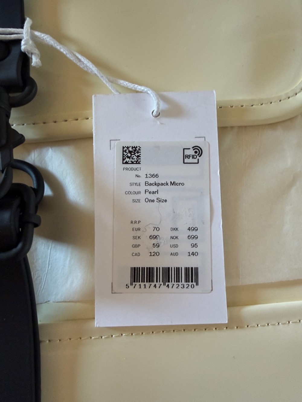 NWT Rains Micro Backpack Pearl - Picture 3 of 11